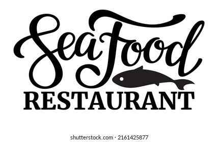 Sea food restaurant logo template. Vector illustration.