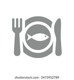 Sea food restaurant vector icon. Seafood, fish meal symbol.