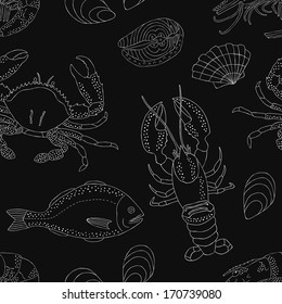 sea food seamless pattern 