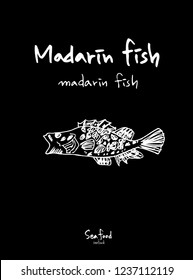 Sea food sketch / Hand drawn food ingredients - vector