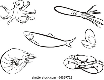sea food  sketch set