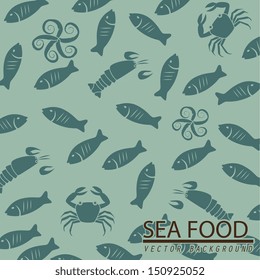 sea food skin over blue background vector illustration 