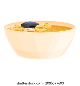 Sea food soup icon cartoon vector. Seafood shrimp. Dish soup
