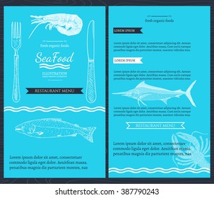 Healthy Seafood Flyer Personal Cards Design Stock Vector (Royalty Free ...