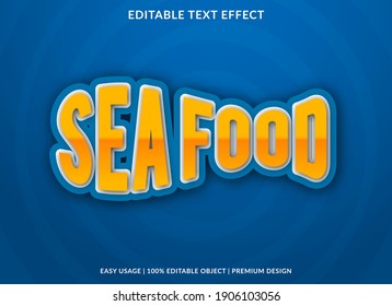 sea food text effect template with bold style use for business logo and brand