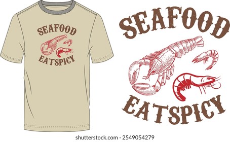 Sea food t-shirt design vector summer