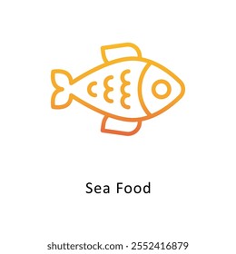 Sea Food   Vector Gradient outline Icon. Eps10 File