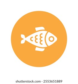 Sea Food vector gylph Circle Icon. Eps 10 file