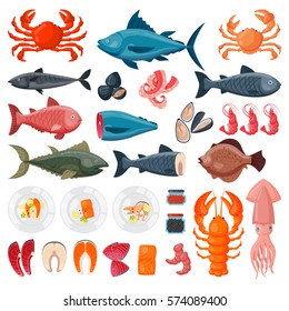 Sea Food Vector Illustration.