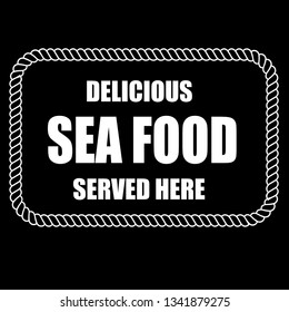 Sea food vintage label.Sea food sticker,sign.