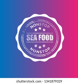 Sea food vintage label.Sea food sticker,sign.