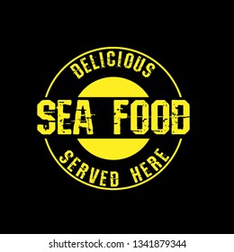Sea food vintage label.Sea food sticker,sign.