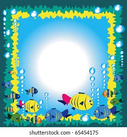 Sea frame with fish