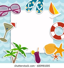 sea frame. Flat illustration