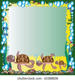 Sea frame with turtles