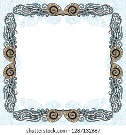 Sea frame. Vector illustration