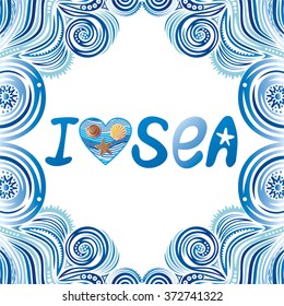 Sea frame vector illustration