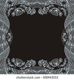 Sea frame. Vector illustration.