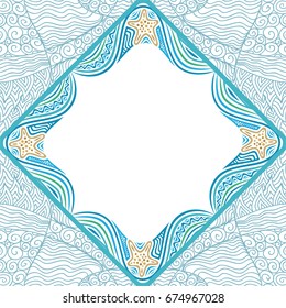 Sea frame. Vector illustration.