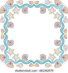 Sea frame. Vector illustration.