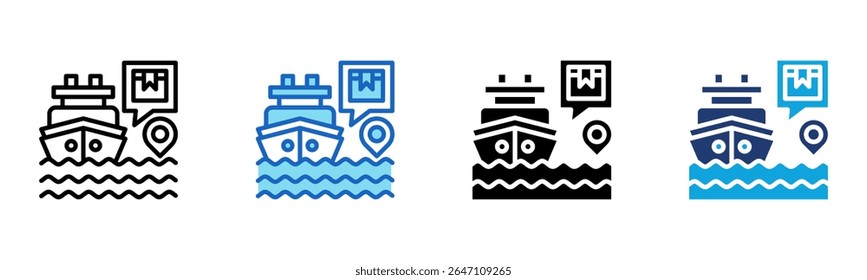 Icono de carga marítima Multi Style Ilustración vectorial
