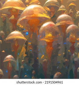 A sea full of colorful jellyfish