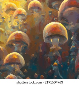 A sea full of colorful jellyfish