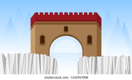 Sea Gate Enter into the Water Illustration