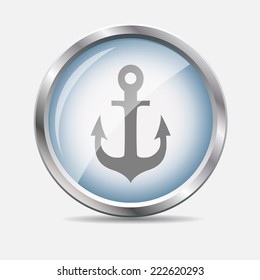 Sea Glossy Icon Vector Illustration