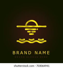 Sea golden metallic logo