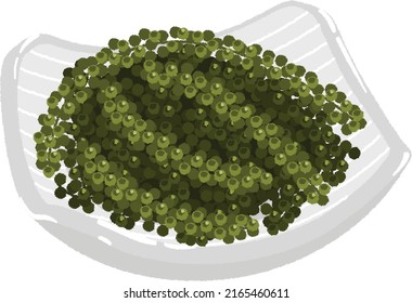 Sea grapes are a type of seaweed called latok, and were named because they resemble fruit grapes. It is also called "green caviar" because it has a bubble wrap-like feel.