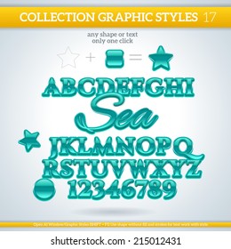 Sea Graphic Styles for Design. Graphic styles can be use for decor, text, title, cards, events, posters, icons, logo and other.