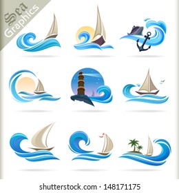 Sea Graphics Series - Premium Sea Travel Symbols