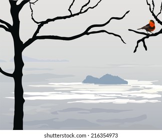 Sea gray landscape