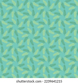 Sea green background with  vegetal pattern. Decorative seamless pattern for wrapping paper, wallpaper, textile, greeting cards and invitations.