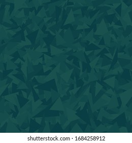 triángulos verdes del mar. formas geométricas simples.patrón sin fisuras vectoriales. fondo repetitivo oscuro. muestra de tela textil. papel envolvente. impresión continua. elemento de diseño para anuncio, banner, volante, tarjeta