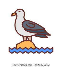 Sea Gull Filled Icons , Vector illustration