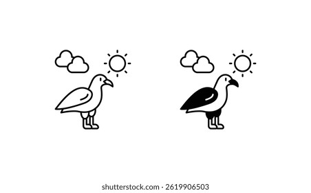 Sea Gull icon design with white background stock illustration