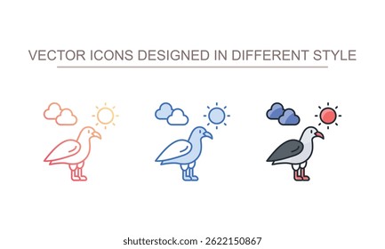 Sea Gull icon design with white background stock illustration