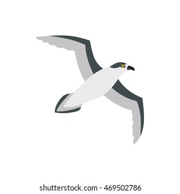 Sea gull icon in flat style on a white background