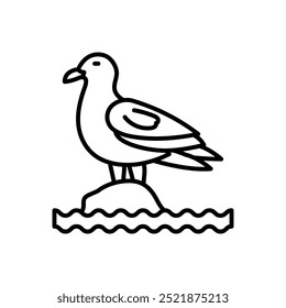 Sea Gull Outline Icon, Vector illustration