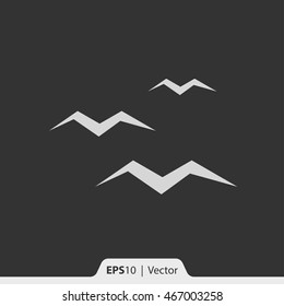 Sea gulls vector icon for web and print