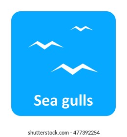 Sea gulls vector icon for web and print