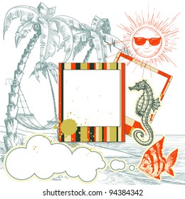 Sea holiday layout vector illustration