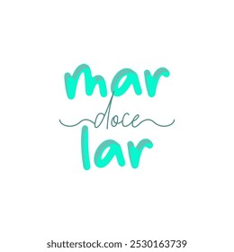 mar ​​dulce hogar en letras azules portuguesas y Vector de fondo blanco para serigrafía, dtg, dtf, camisetas, letreros, Anuncios, trabajos de sublimación o para cualquier aplicación