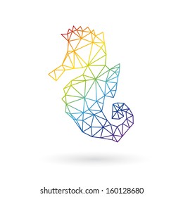 Sea horse abstract isolated on a white backgrounds, vector illustration