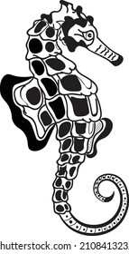 Sea horse, animals  vector isolated illustration on white background. Concept for print, logo, cards 