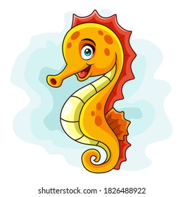 Sea horse cartoon isolated on white background