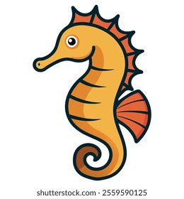 Sea horse cartoon vector design and digital illustration 