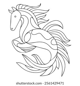 Sea Horse coloring book for children
